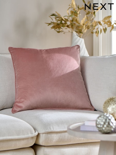 Blush Pink 59 x 59cm Matte Velvet Cushion (W95164) | £16