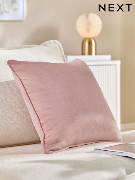 Blush Pink 43 x 43cm Matte Velvet Cushion (W95165) | £7