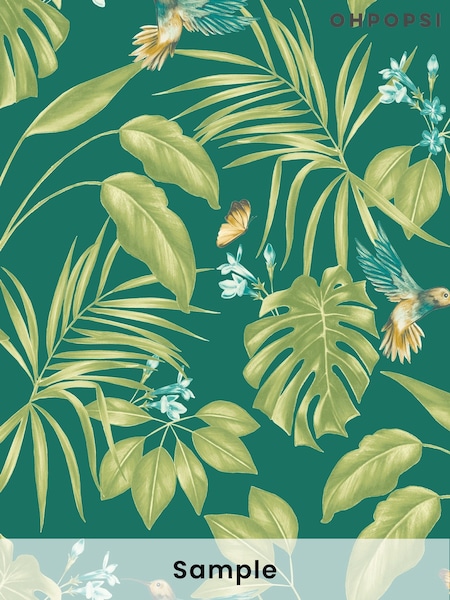 Ohpopsi Green Hummingbird A4 Wallpaper Sample (W95327) | £1