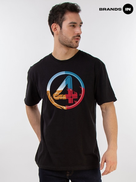 Brands In Black Marvel Fantastic Four Logo T-Shirt (W95438) | £23