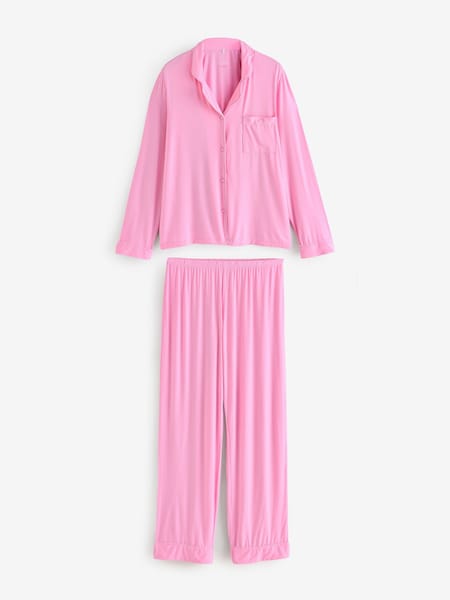 Stripe & Stare Pink Long Pyjamas Set (W95458) | £95