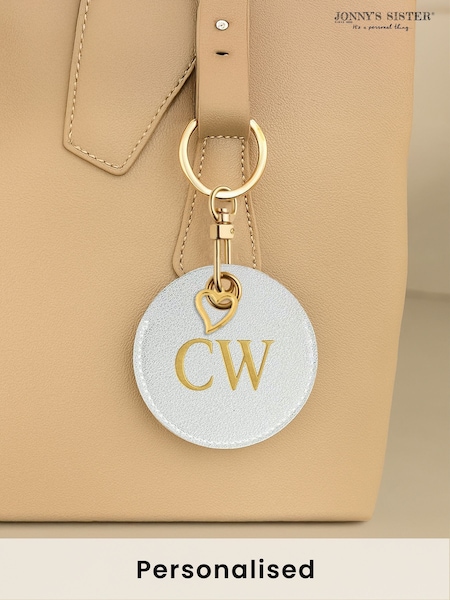 Jonnys Sister	Personalised Faux Leather Bag Accessory with Gold Tone Heart Charm (W95536) | £20