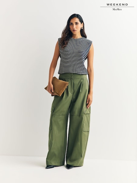 Weekend MaxMara Green Aquila Wide Leg Trousers (W95622) | £295