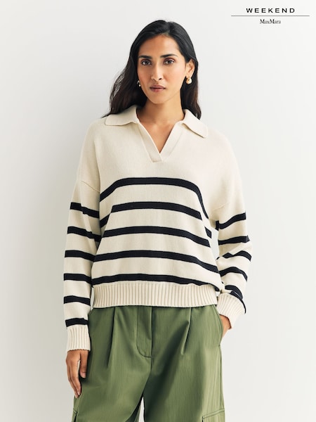 Weekend MaxMara Cream Panfilo Striped Jumper (W95624) | £285