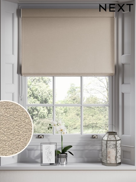 Natural Embossed Made to Measure Roman Blinds (W95690) | £79