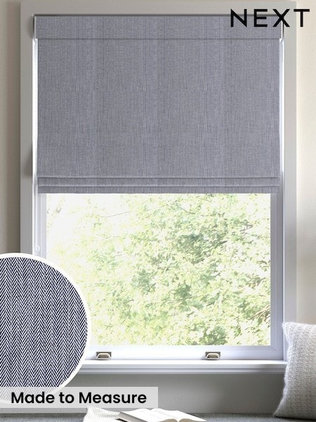 Blue Knit Made to Measure Roman Blind (W95708) | £44