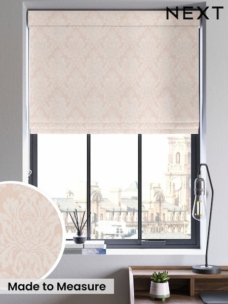 Pink Damask Made to Measure Roman Blind (W95717) | £84