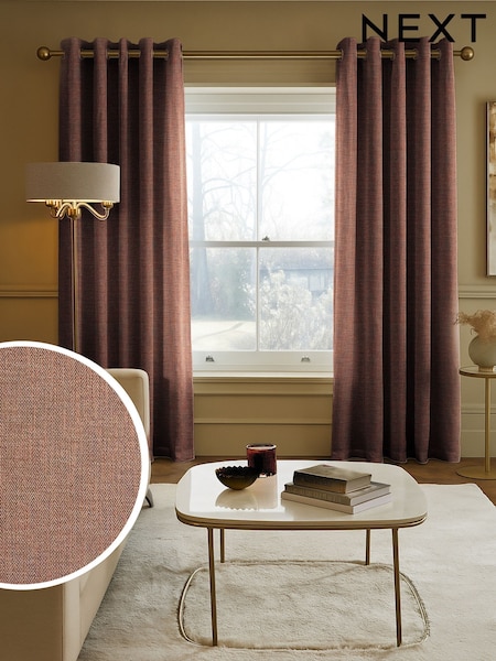Orange Knit Made to Measure Curtains (W95729) | £119