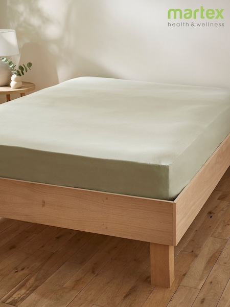 Martex Pistachio Green Touch Of Linen Fitted Sheet (W95732) | £35 - £65