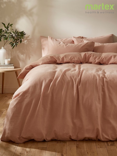 Martex Seashell Pink Touch Of Linen Duvet Cover Set (W95741) | £50 - £90
