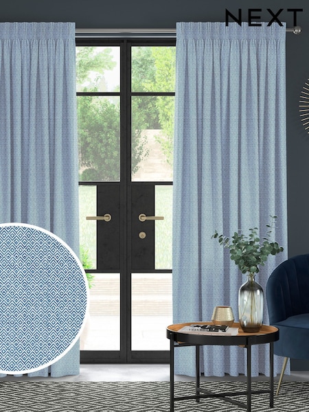 Blue Rhembo Made to Measure Curtains (W95744) | £119