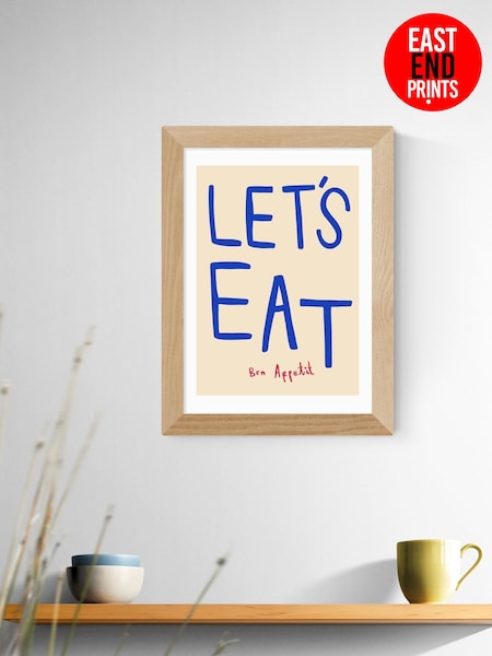 East End Prints Oak Let's Eat by Simply Extra Jordanary Wall Art (W95810) | £50 - £130