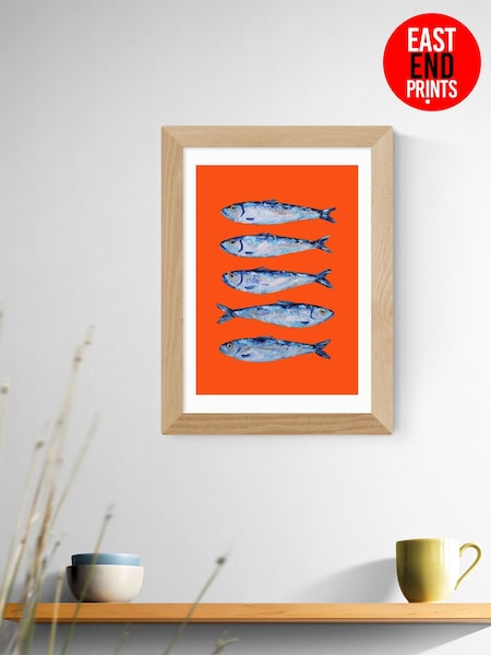 East End Prints Oak Sardines Orange by Alice Straker Wall Art (W95817) | £50 - £130