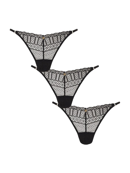 KBX Black Lace Brazilian Knickers 3 Pack (W95876) | £18