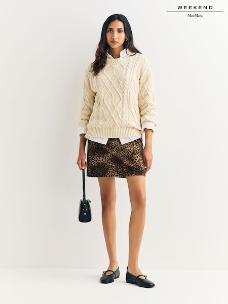 Weekend MaxMara Brown Disco Animal Print Mini Skirt (W96003) | £210