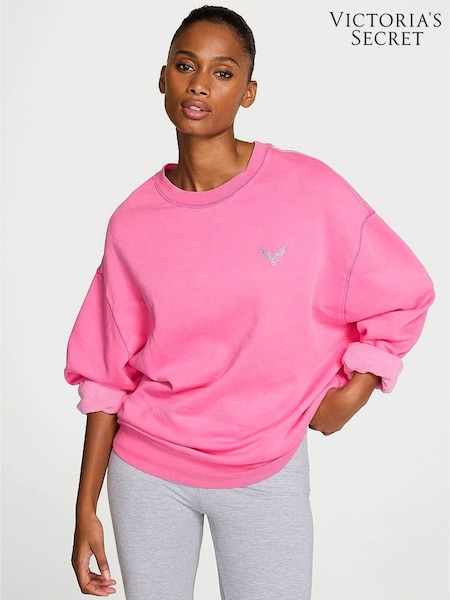 Victoria's Secret Washed Hollywood Pink Fashion Show Angel Oversized Sweatshirt (W96058) | £65