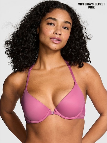 Victoria's Secret PINK Red Violet Diamante Push Up Front-Close Push Up Bra (W96062) | £30