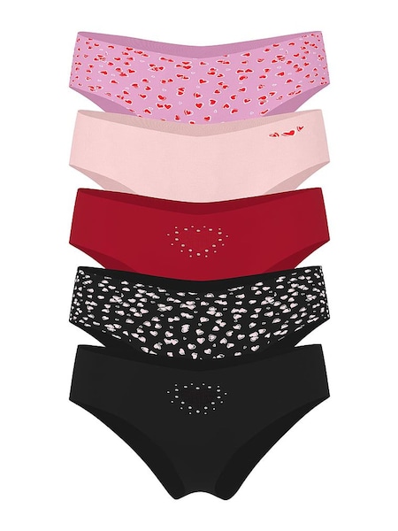Victoria's Secret Pink/Red/Black/Heart Cheeky Knickers 5 Pack (W96111) | £26