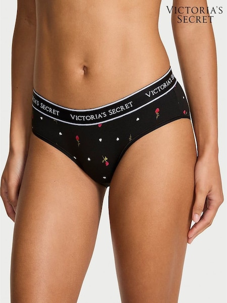Victoria's Secret Black Ditsy Rose Hipster Logo Knickers (W96204) | £9 - £12