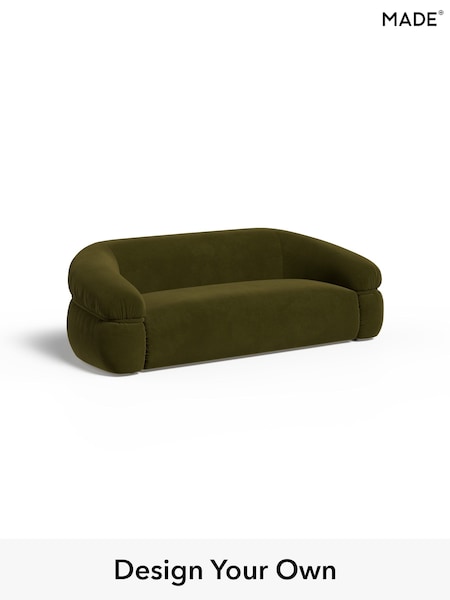 Matt Velvet Easy Clean/Deep Olive Green Soma By Made (W96276) | £1,399