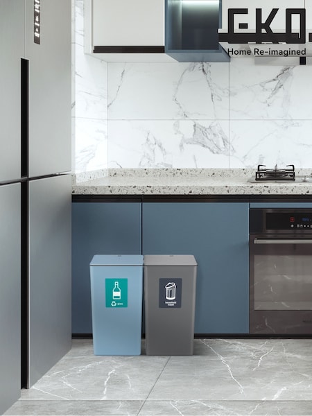 Eko Titanium Blue Morandi Touch Bin 20L (W96364) | £35