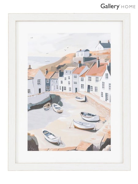 Gallery Home Multicoloured Aground Vessels Framed Art (W96370) | £45