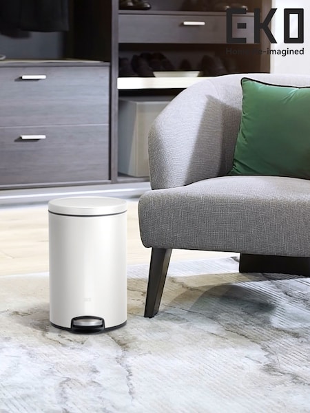 Eko White Eva 5 Litre Bathroom Bin (W96372) | £29