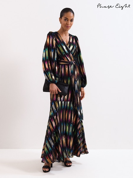 Phase Eight Black Ellia Shimmer Dress (W96383) | £299