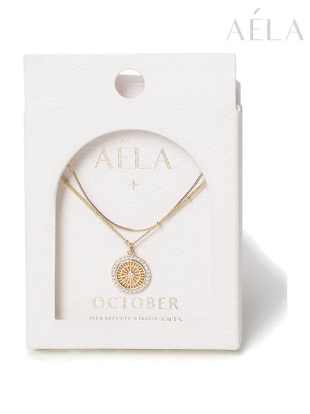 Aela Diamond Simulant Birthstone Multirow Necklace (W96432) | £22.50