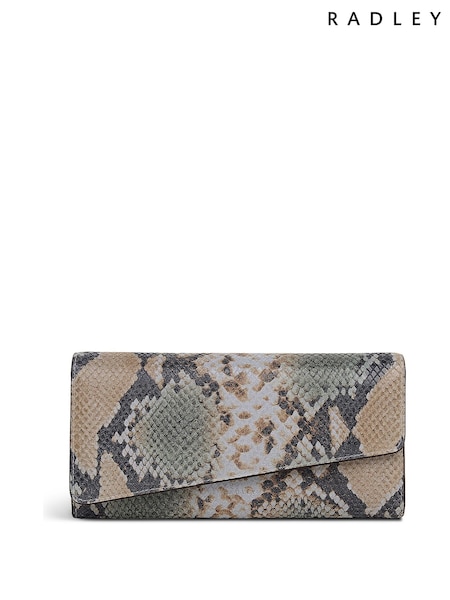 Radley Large Green The Kensal Faux Snake Flapover Matinee Purse (W96496) | £99