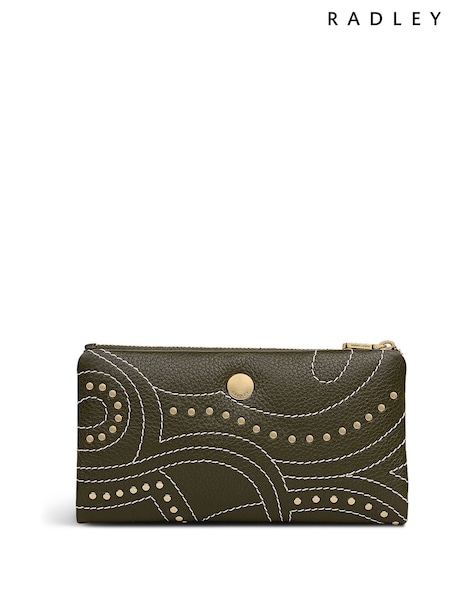 Radley Large Green Mallow Street Stud Bifold Matinee Purse (W96514) | £99