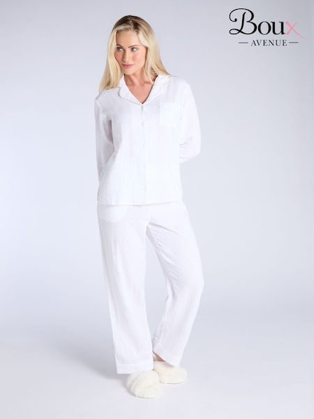 Boux Avenue Crinkle Dobby Long Pyjama Set (W96568) | £50