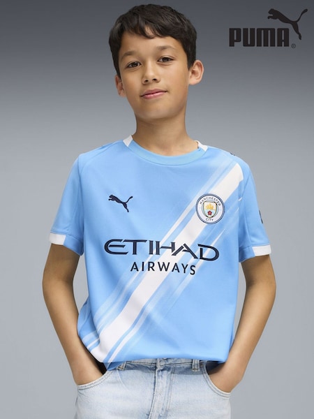 Puma Blue Manchester City 25/26 Home Boys Jersey T-Shirt (W96600) | £65