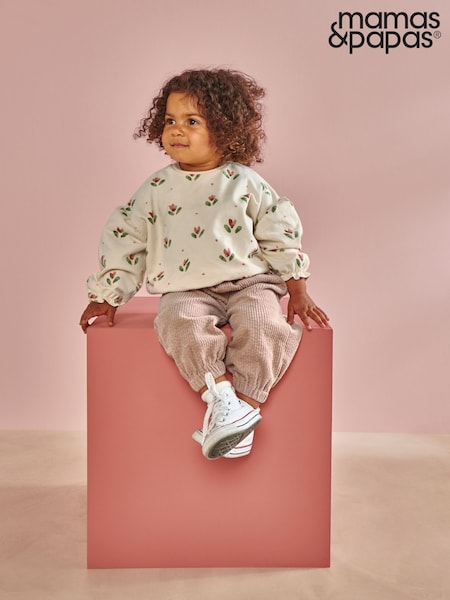Mamas & Papas Cream Tulip Spot Print Sweatshirt (W96673) | £17