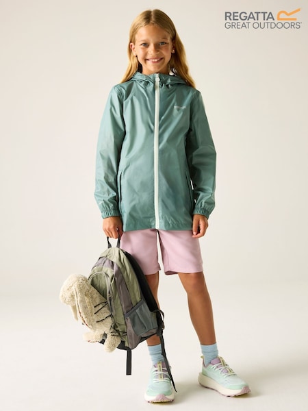 Regatta Green Kids Waterproof Pack It Jacket (W96831) | £21