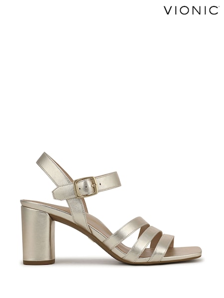Vionic Gold Nora Wide Fit Arch Support Ankle Strap Sandals (W96890) | £140