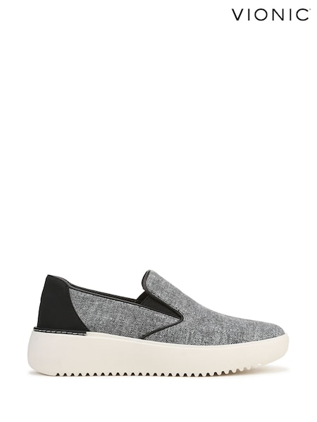 Vionic Dark Gray Wide Fit Kearny 2.0 Arch Support Slip On Trainers (W96898) | £125