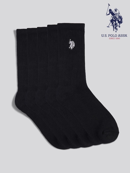 U.S. Polo Assn Black Mens Classic Sport Socks 5 Pack (W96918) | £20