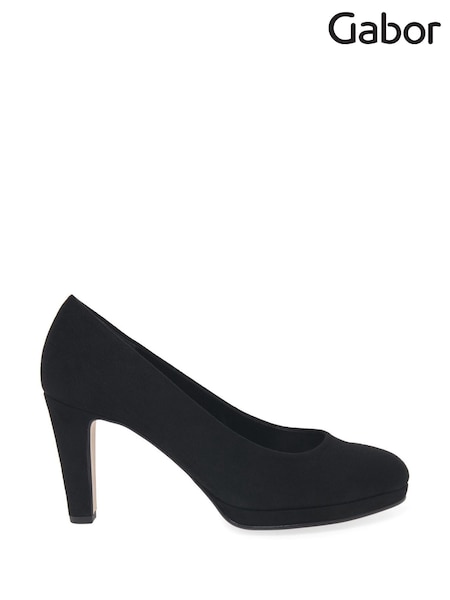 Gabor Splendid High Heeled Court Black Shoes (W96960) | £90