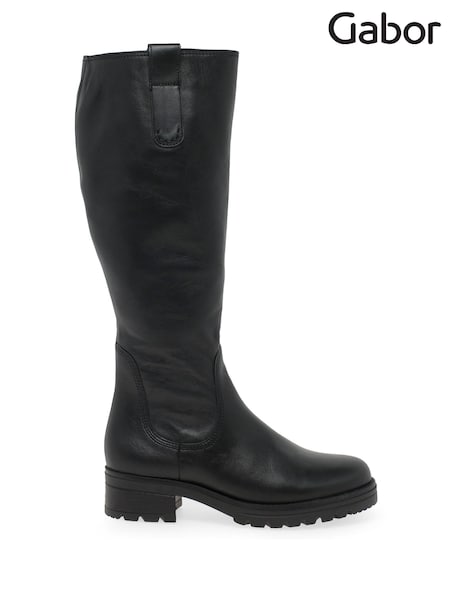 Gabor Sadberge Leather Knee Black High Boots (W96963) | £200