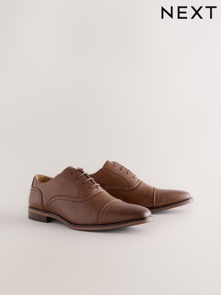 Brown Oxford Toe Cap Shoes (W97136) | £38