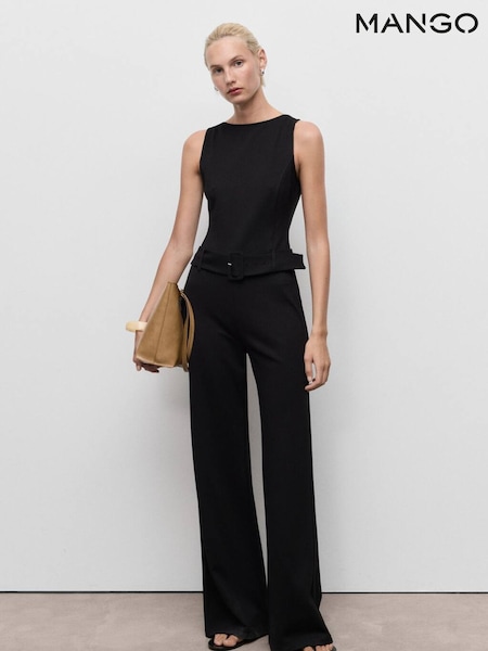 Mango Black Belty Jumpsuit (W97193) | £65