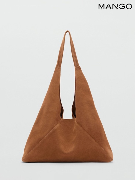Mango Brown Suede Shoulder Bag (W97198) | £60