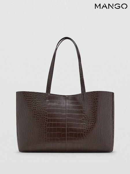Mango Brown Shopper Bag With Double Handle (W97208) | £30