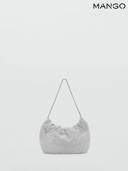 Mango Grey Rhinestone Shoulder Bag (W97209) | £36
