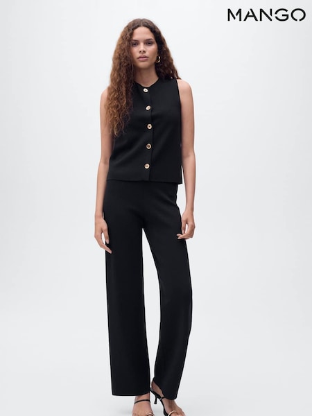 Mango Black Fine-Knit Waistcoats (W97317) | £36