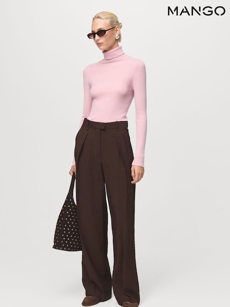 Mango Pink Turtleneck Wool Sweater (W97326) | £50