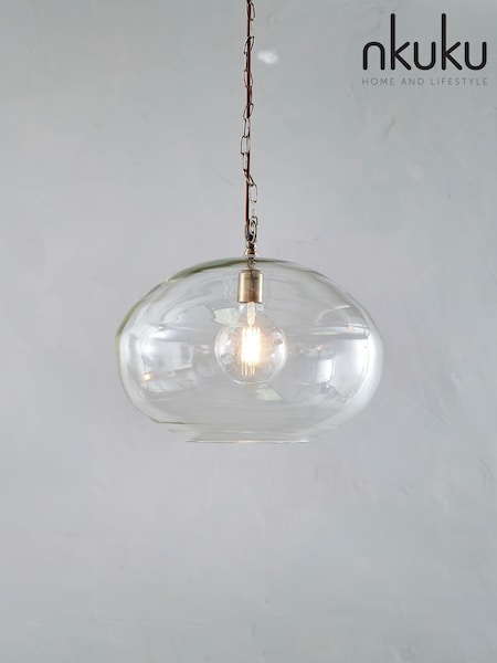 Nkuku Clear Otoro Glass Pendant (W97379) | £260