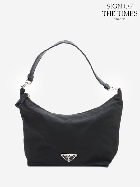 Sign of the Times Nylon And Leather Black Shoulder Bag (W97624) | £774