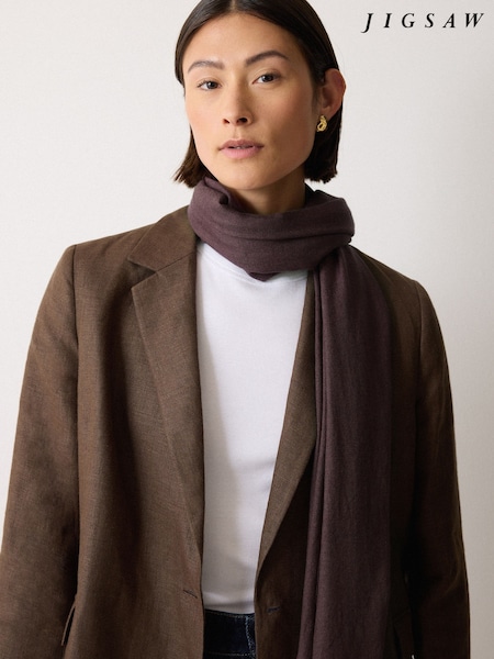 Jigsaw Red Wool Silk Pashmina Hat Gloves and Scarf Set (W97714) | £60